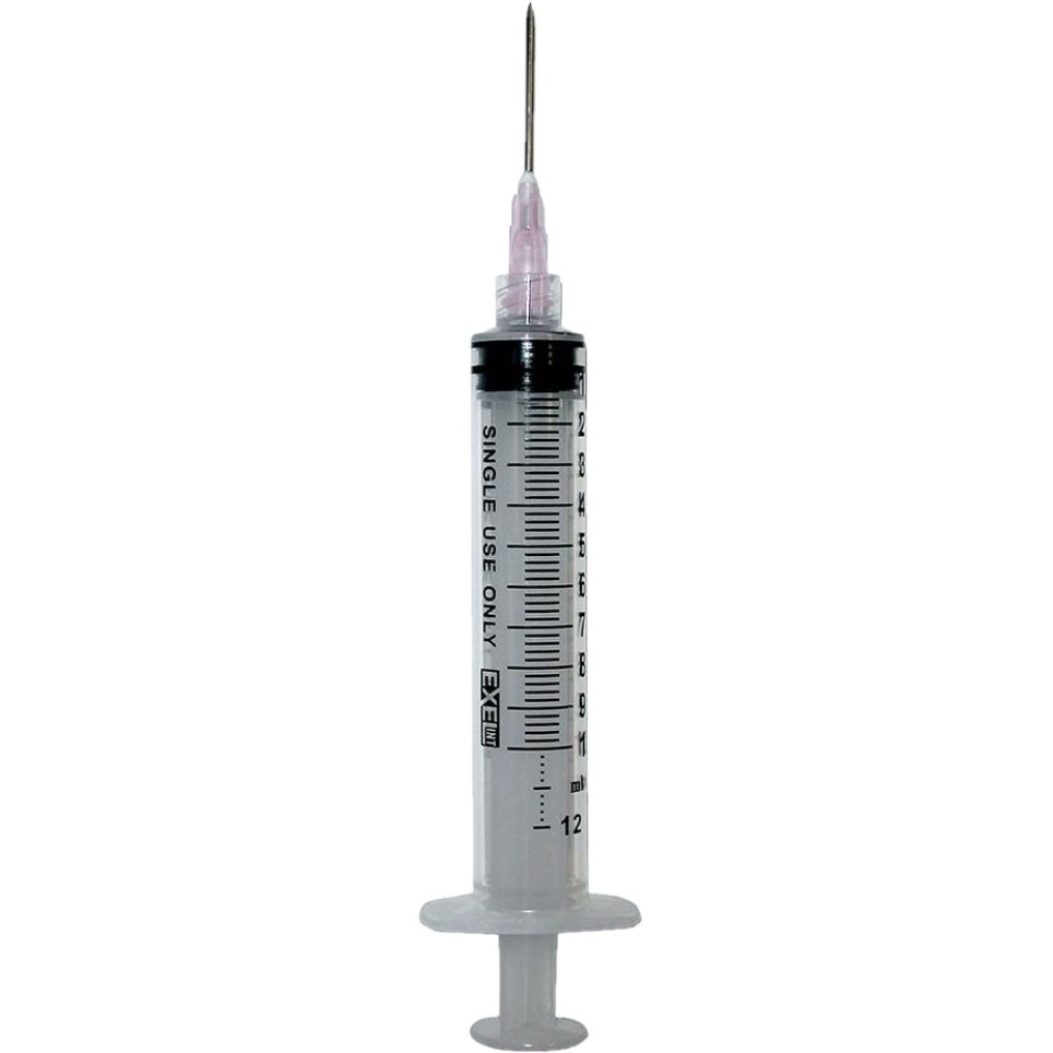 Syringe Hypodermic with Needle ExelInt® 10-12 mL 18G x 1 Inch Luer Lock Tip Latex Free Sterile (100/BX 8BX/CS) by Exel Corporation  ID 26257